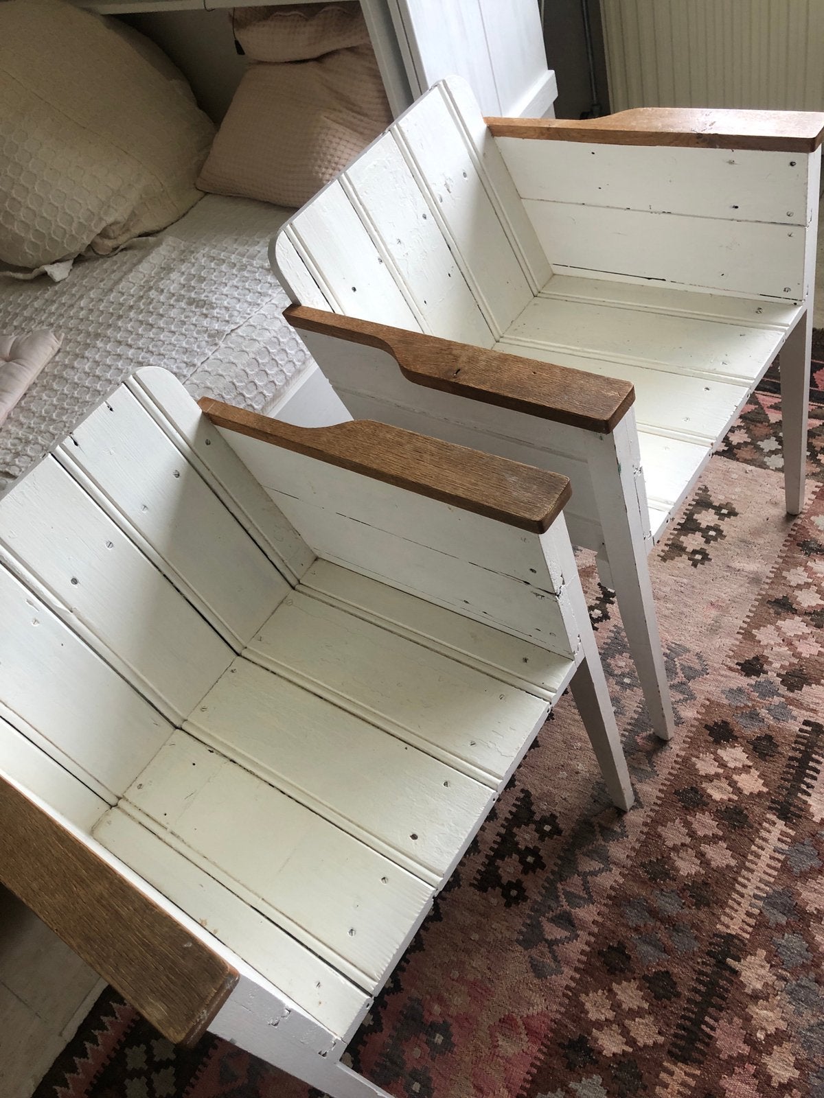 PIET HEIN EEK 2 sloophouten stoelen., Ophalen, Gebruikt, Twee, SLOOPHOUTEN stoelen Piet Hein Eek.