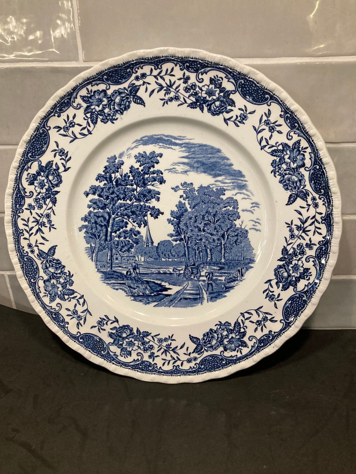 Blauw bord Royal Tudor (141024), Gebruikt, Ophalen of Verzenden, Bord(en), Overige stijlen