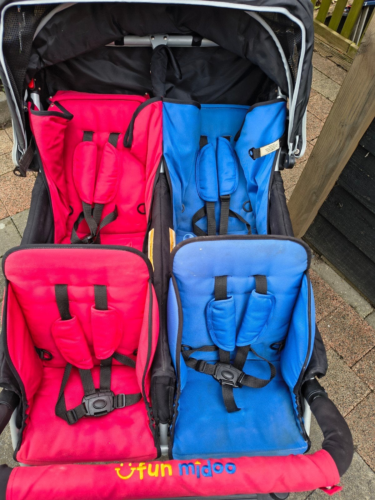 Fun Midoo vierlingwagen - Ideaal voor 4 kindjes, Ophalen, Zo goed als nieuw, Kinderwagen, Overige merken