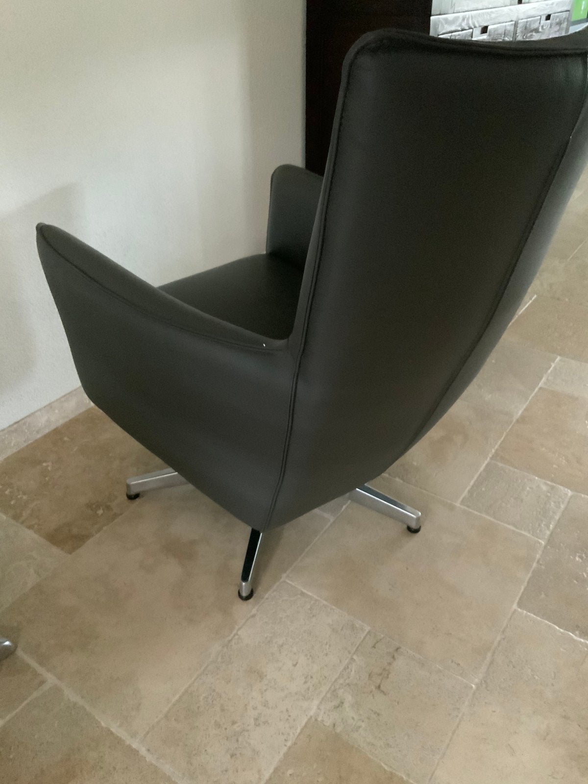 Donar Draaifauteuil leder toledo antraciet 2 stuks, Ophalen of Verzenden, Zo goed als nieuw, 50 tot 75 cm, Leer