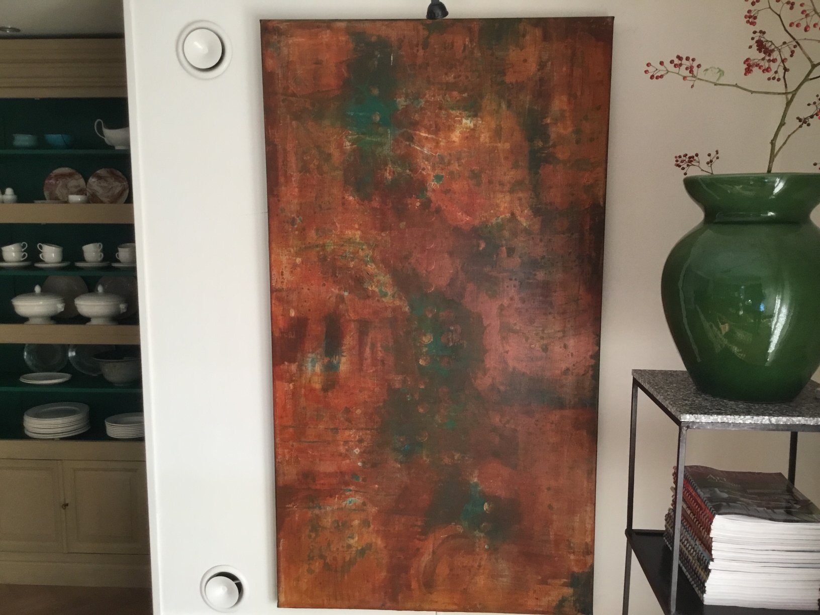 Schilderij WARM heel groot linnen 3D doek 100x180, Ophalen