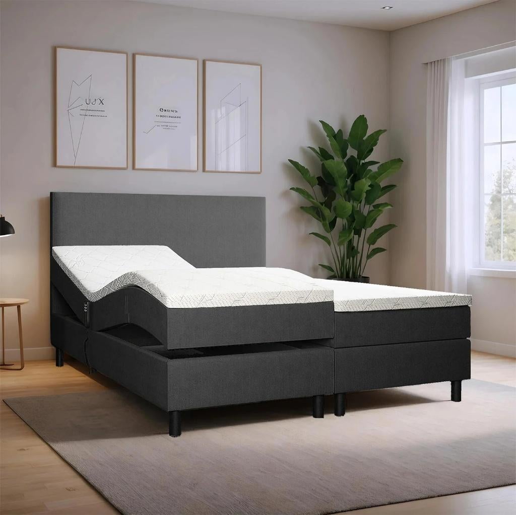 2dekans Elektrische Boxspring Basic | 160 x 200 Antraciet, Huis en Inrichting, Slaapkamer | Boxsprings, Nieuw, 160 cm, 200 cm