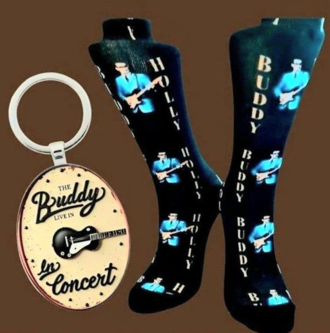 BUDDY HOLLY SOKKEN + SLEUTELHANGER BUDDY HOLLY, Ophalen of Verzenden, Nieuw