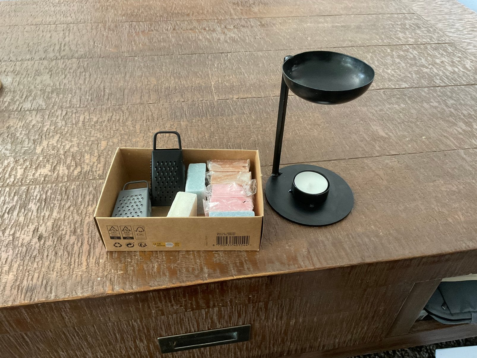 Amberblokjes en theelicht setje, Ophalen of Verzenden, Zo goed als nieuw, Overige materialen