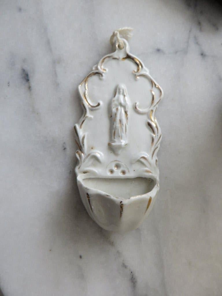 Antiek Duits porselein wij water bakje, heilige maagd Maria, Antiek en Kunst, Ophalen of Verzenden