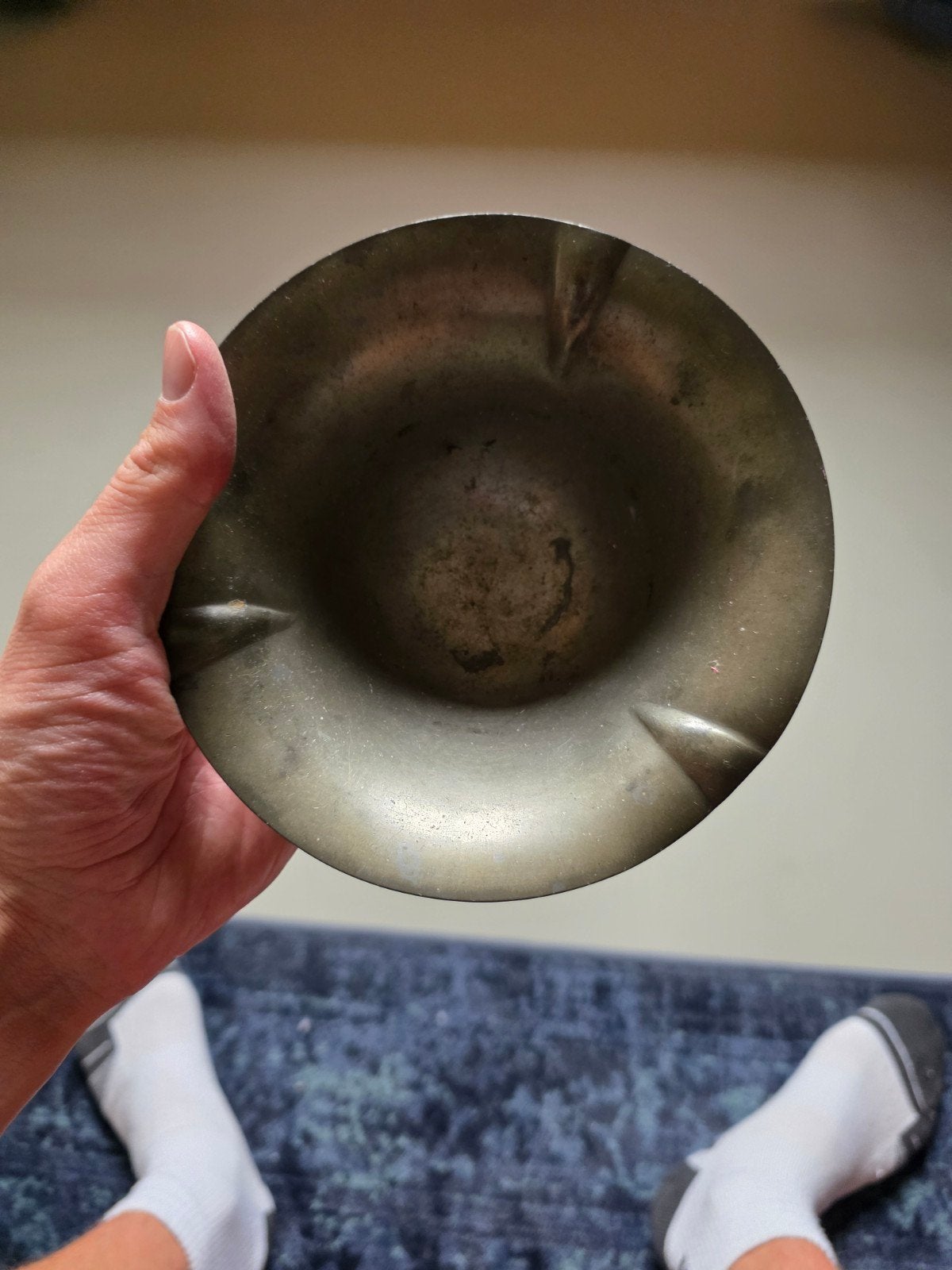 Antieke tinnen asbak van Tollenaar & Co, Amsterdam, Antiek en Kunst, Antiek | Tin, Ophalen
