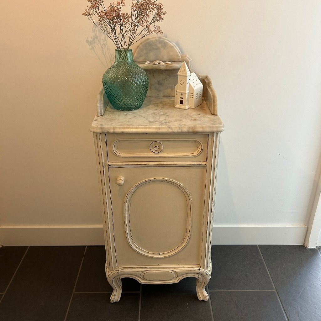 Wit brocante kastje, Huis en Inrichting, Ophalen, Gebruikt