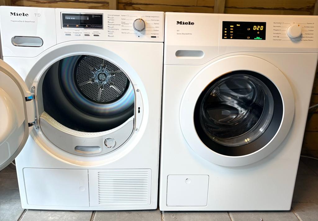Miele w1 wasmachine & T1 droger, Ophalen of Verzenden, Zo goed als nieuw