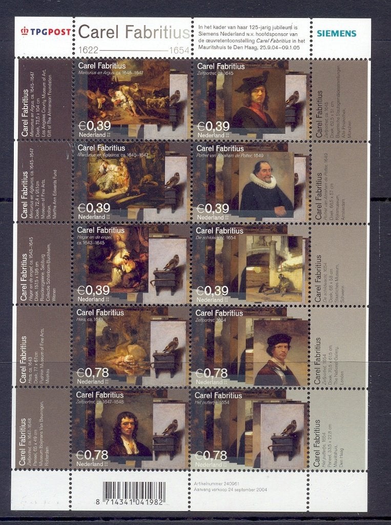 Vel Carel Fabritius no V2285, postfris, Ophalen of Verzenden, Postfris