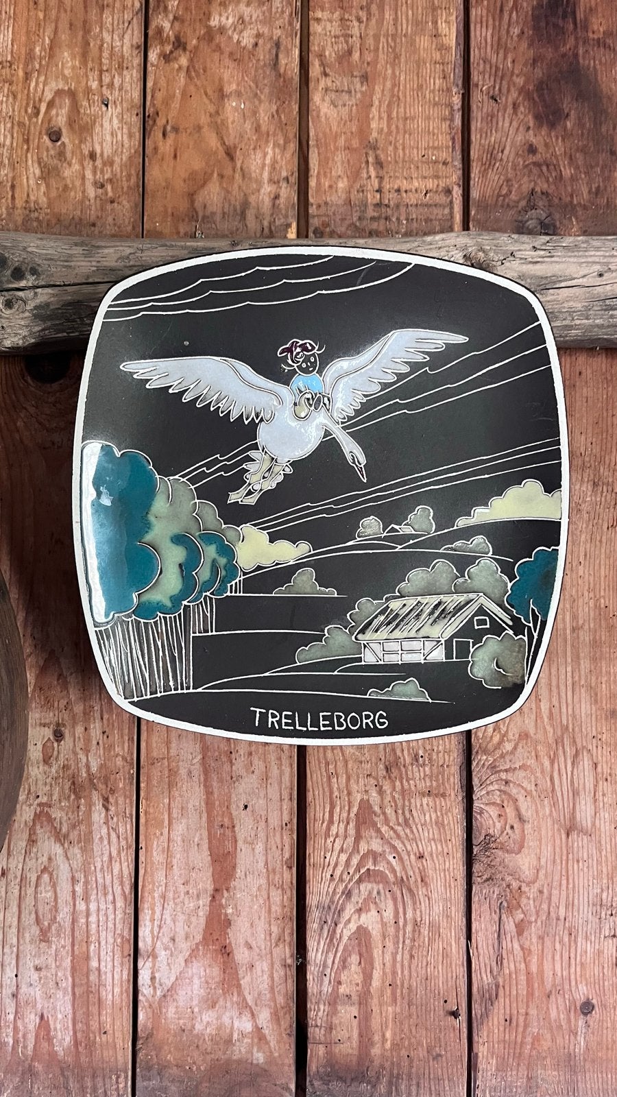 Vintage Nils Holgersson Keramiek Wandplaat - Noorwegen, Antiek en Kunst, Ophalen of Verzenden