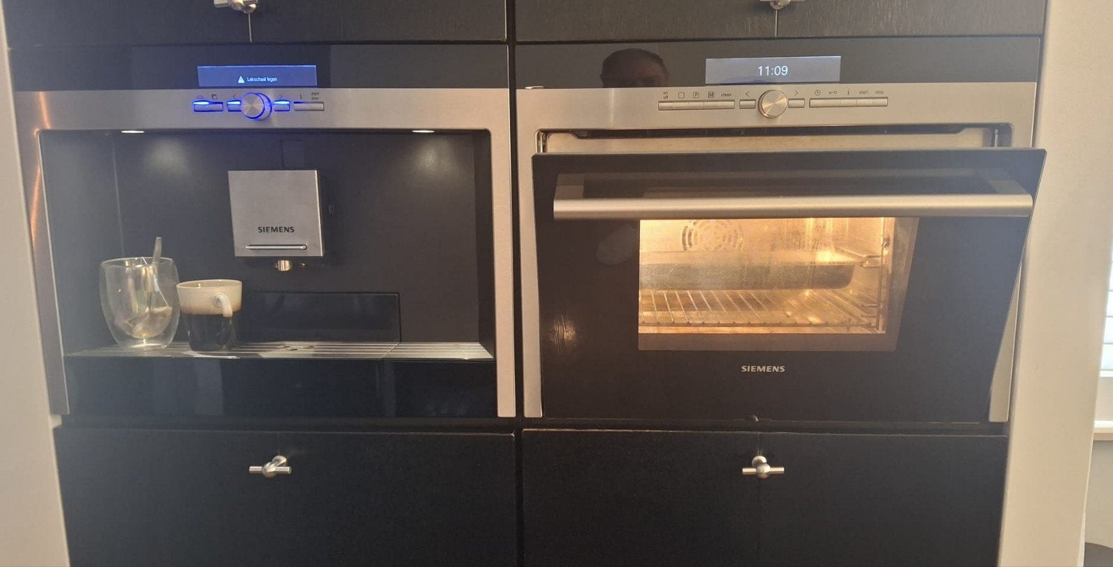 Siemens stoomoven HLHB362 nismaat 45 cm hoog, Ophalen, 45 tot 50 cm, Gebruikt, Siemens