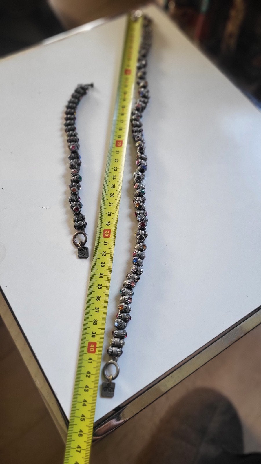 Otazu multicouleur ketting en armband swarovskikristallen

k, Ophalen, Zilver, Overige materialen