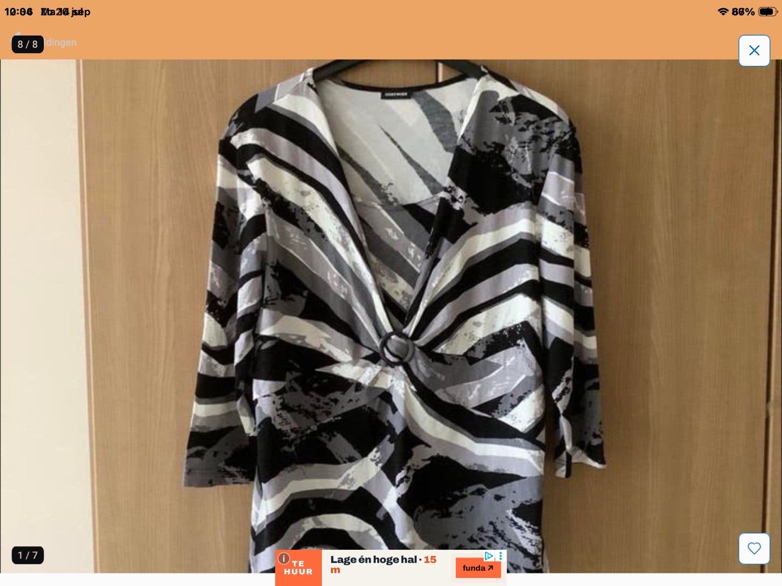 Gerry Weber blouse met abstracte print - Maat M, Verzenden, Gedragen, Maat 38/40 (M), Zwart