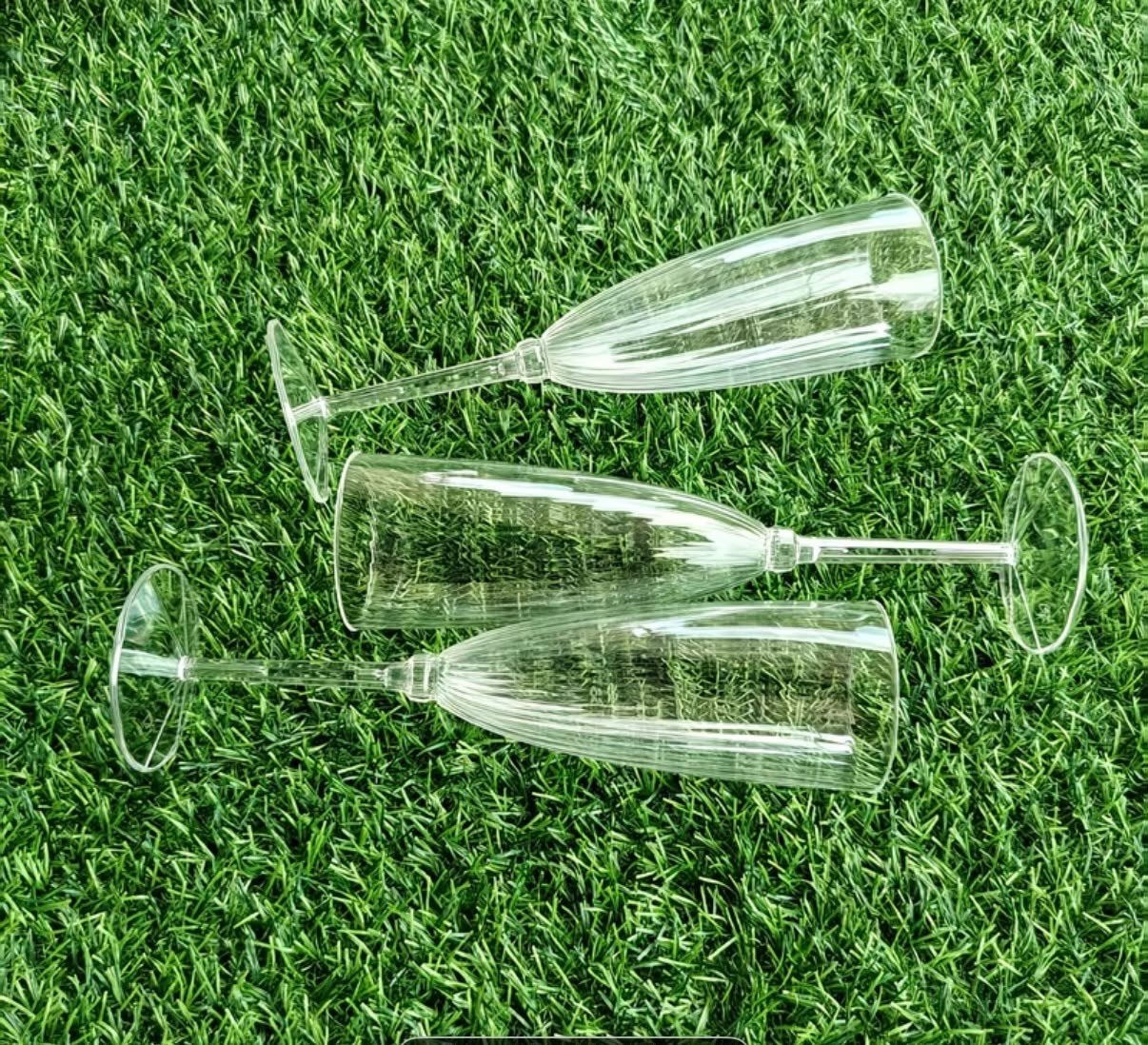 48 Chique plastic champagne glazen met ribbel, nieuw, Huis en Inrichting, Ophalen of Verzenden