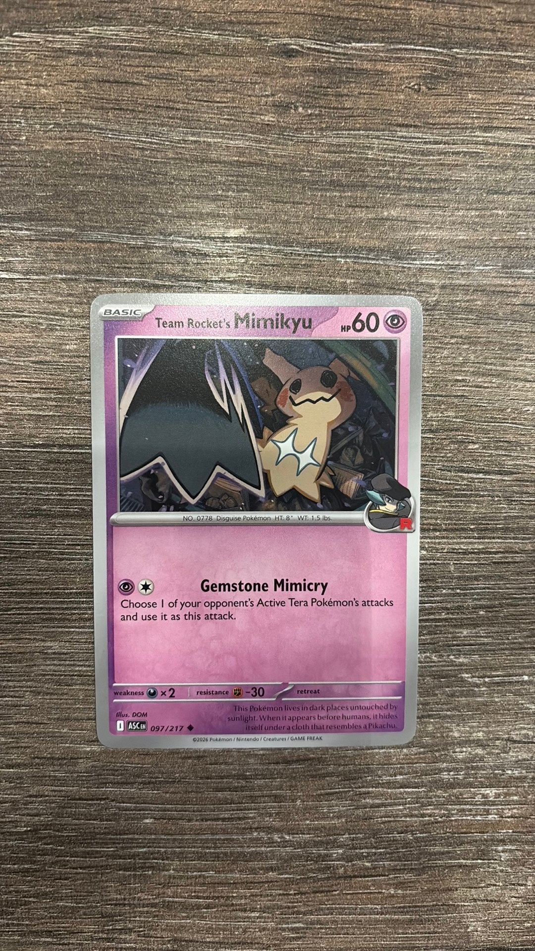 ASC Team Rocket’s Mimikyu 097/217, Ophalen of Verzenden, Zo goed als nieuw