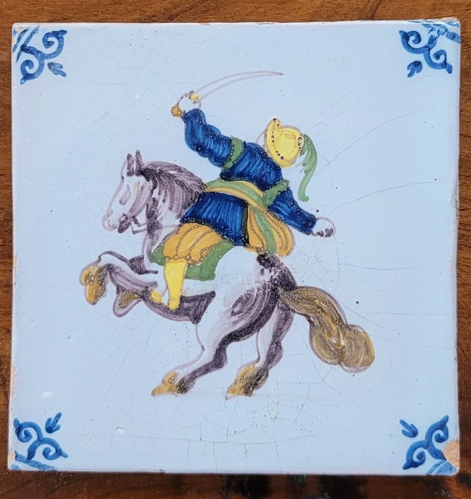 Originele Koninklijke Tichelaar Makkum tegel, Gebruikt, Ophalen of Verzenden, 13 cm, Wandtegel