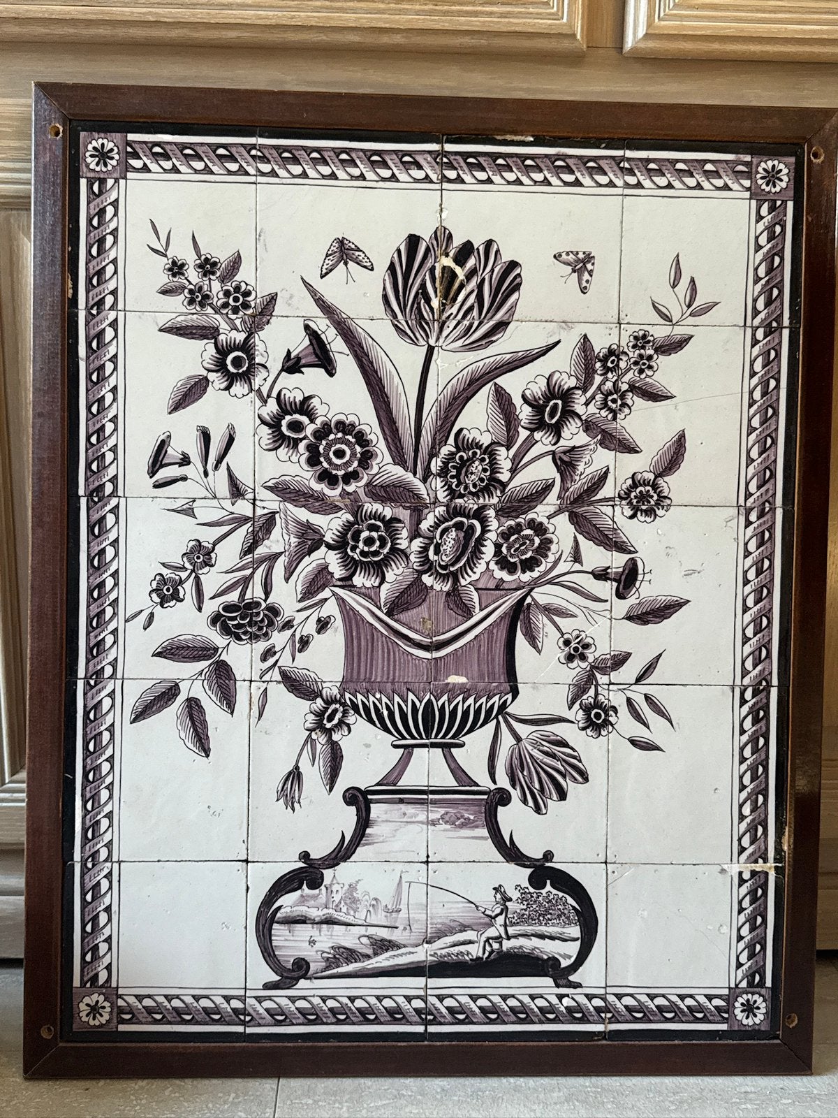 Antiek tegeltableau 18e eeuws., Antiek en Kunst, Antiek | Wandborden en Tegels, Verzenden