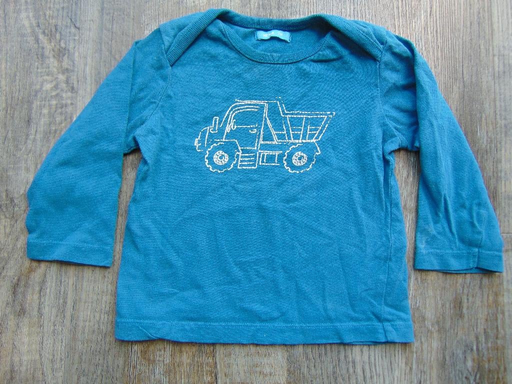 Longsleeve blauw kiepwagen maat 74 Hema T-shirt, Kinderen en Baby's, Babykleding | Maat 74, Gebruikt, Ophalen of Verzenden, Hema