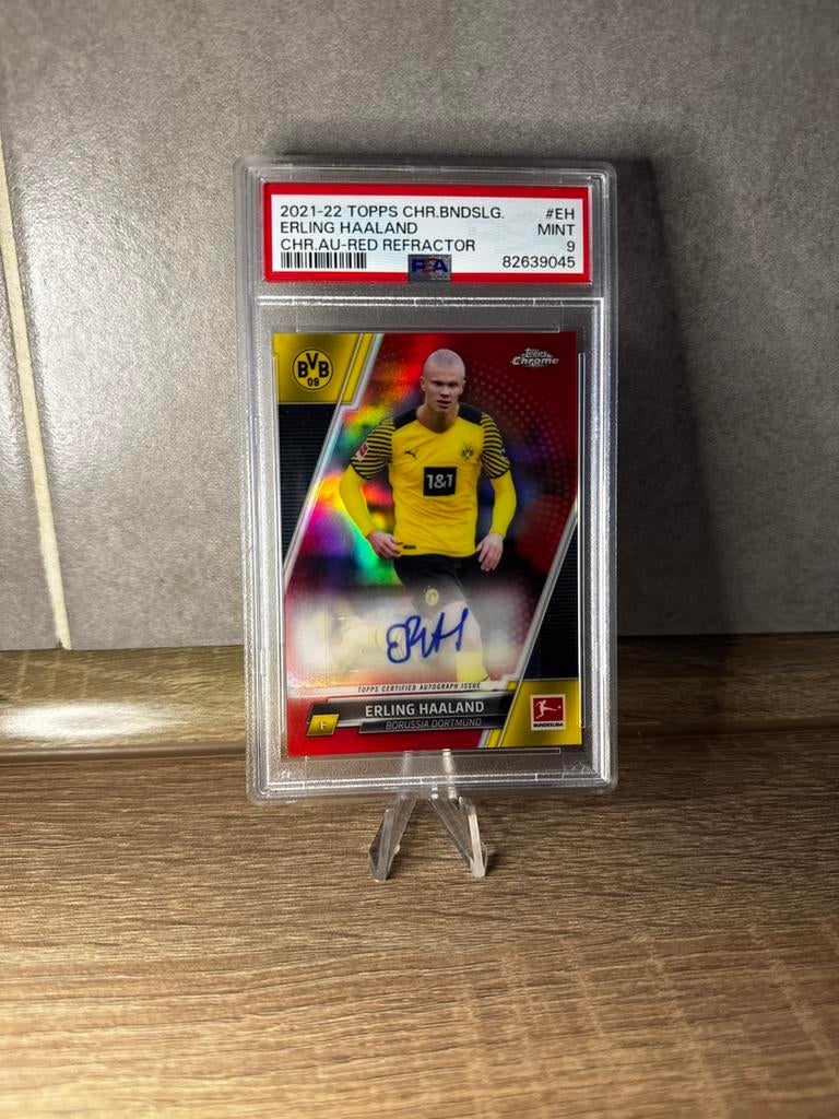 PSA 9 HAALAND /10 AUTO BUNDESLIGA TOPPS CHROME, Ophalen of Verzenden, Zo goed als nieuw, Plaatje