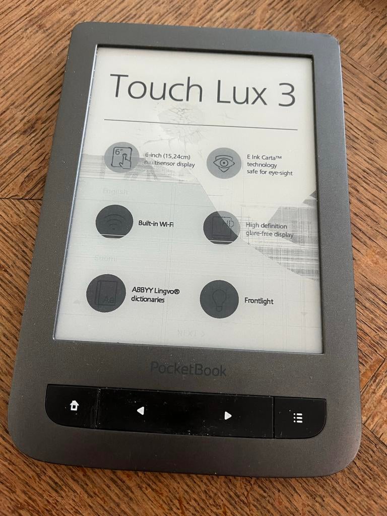 Pocketbook E-reader Touch Lux 3 - Defect Touchscreen, Ophalen of Verzenden, 4 GB of minder, Niet werkend, Touchscreen