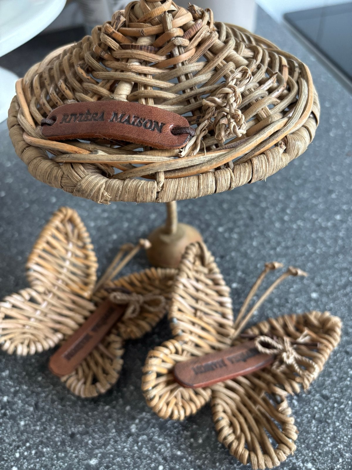 Riviera Maison Rieten Vlinders en Parasol Decoratie, Huis en Inrichting, Ophalen of Verzenden, Natuurlijk materiaal, Bruin, Landelijk