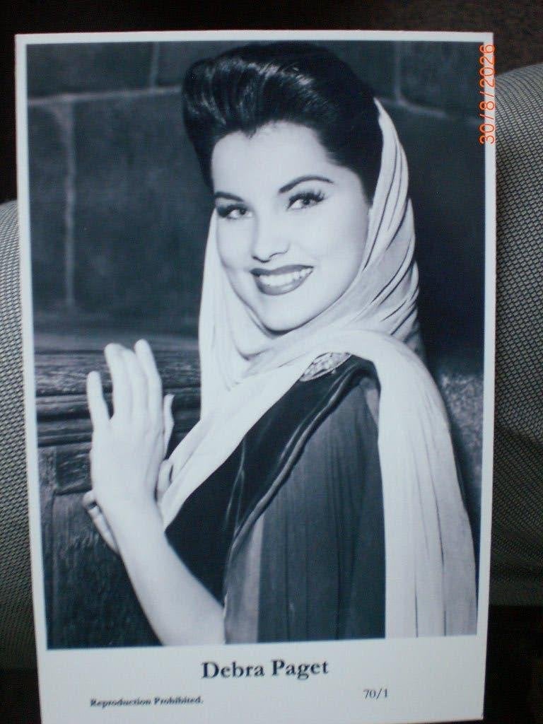kaart Debra Paget 3, Ophalen of Verzenden, 1980 tot heden, Ongelopen, Sterren en Beroemdheden