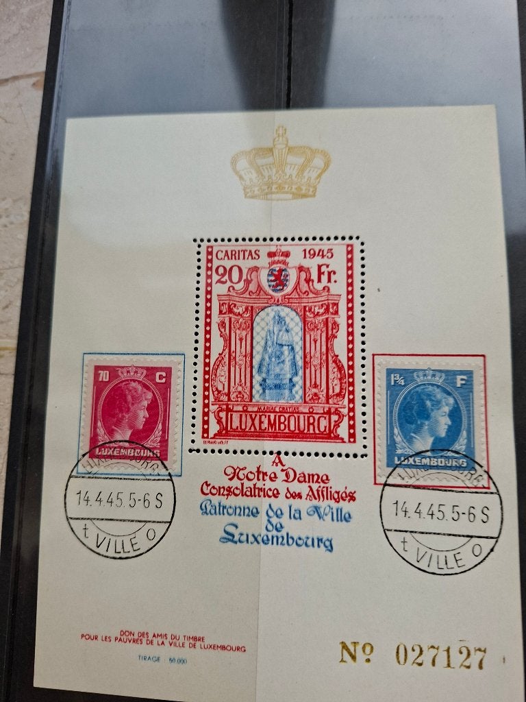Luxemburg block 4 Madonna Postfris /gestempeld 1945, Postzegels en Munten, Verzenden, Luxemburg, Gestempeld