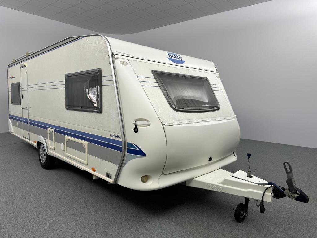 Hobby Exclusive 560 UF Bankairco Voortent, Caravans en Kamperen, Caravans, Vast bed, Rondzit, Hobby, 6 tot 7 meter