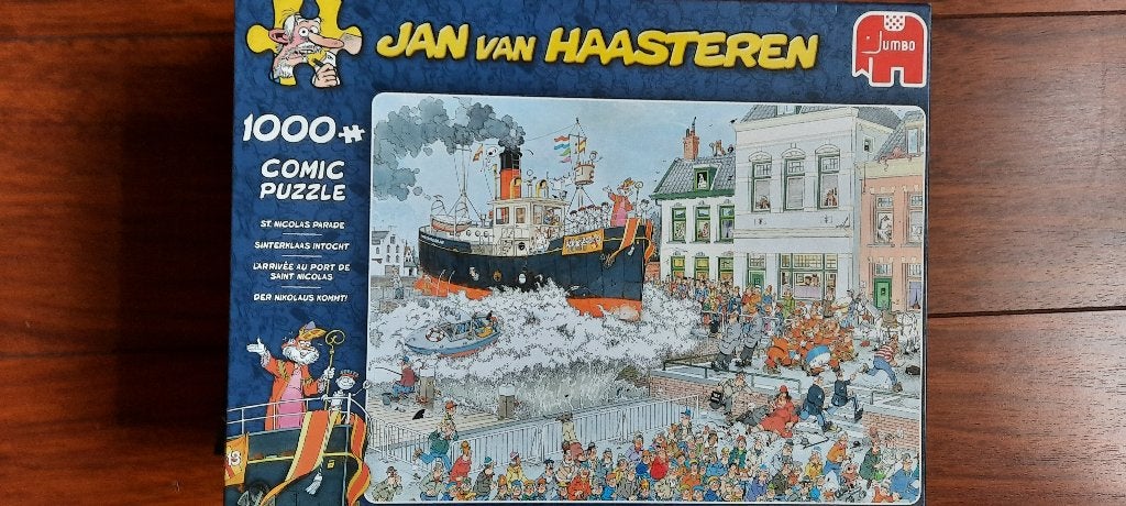 Jan van Haasteren Puzzel Intocht Sinterklaas, Hobby en Vrije tijd, Ophalen of Verzenden, 500 t/m 1500 stukjes, Zo goed als nieuw