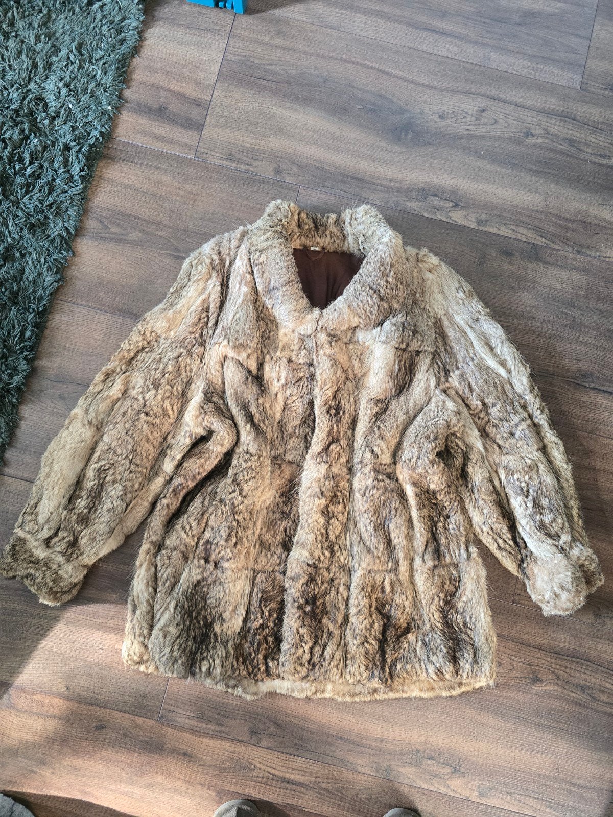 Vintage Echte Bontjas Jaren 70 - Haas /Konijn - M / L 38 40, Ophalen of Verzenden, Zo goed als nieuw, Maat 42/44 (L), Bruin