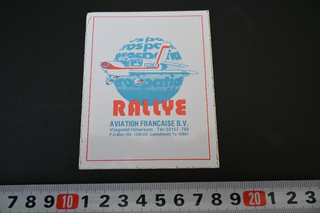 sticker RALLYE aviation francaise - loosdrecht hilversum, Ophalen, Zo goed als nieuw
