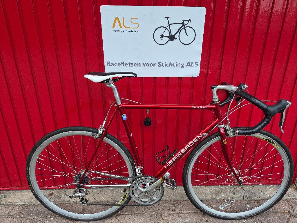 Vintage Van Herwerden Dames/Heren Retro Racefiets Shimano105, 28 inch, 2ehandsracefietsen.nl, Gebruikt, Velgrem