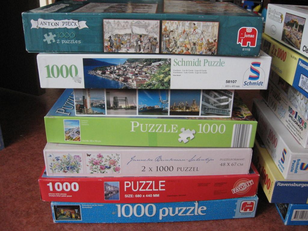 Wie komt ze halen, 20 complete legpuzzels, 1000st., Ophalen, 500 t/m 1500 stukjes, Zo goed als nieuw, Legpuzzel