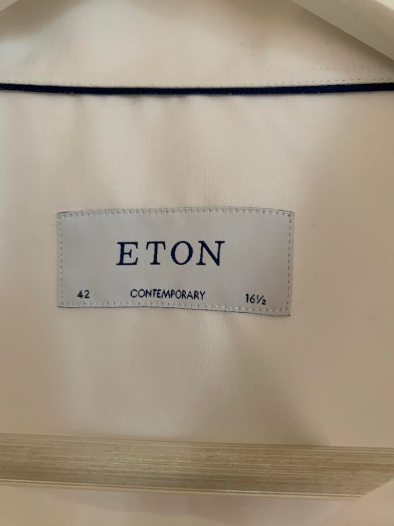 Eton Contemporary Fit overhemd - wit - maat 42, Verzenden, Zo goed als nieuw, Wit, Halswijdte 41/42 (L)