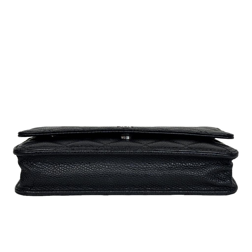Chanel caviar WOC wallet on chain crossbody zilver silver image 7
