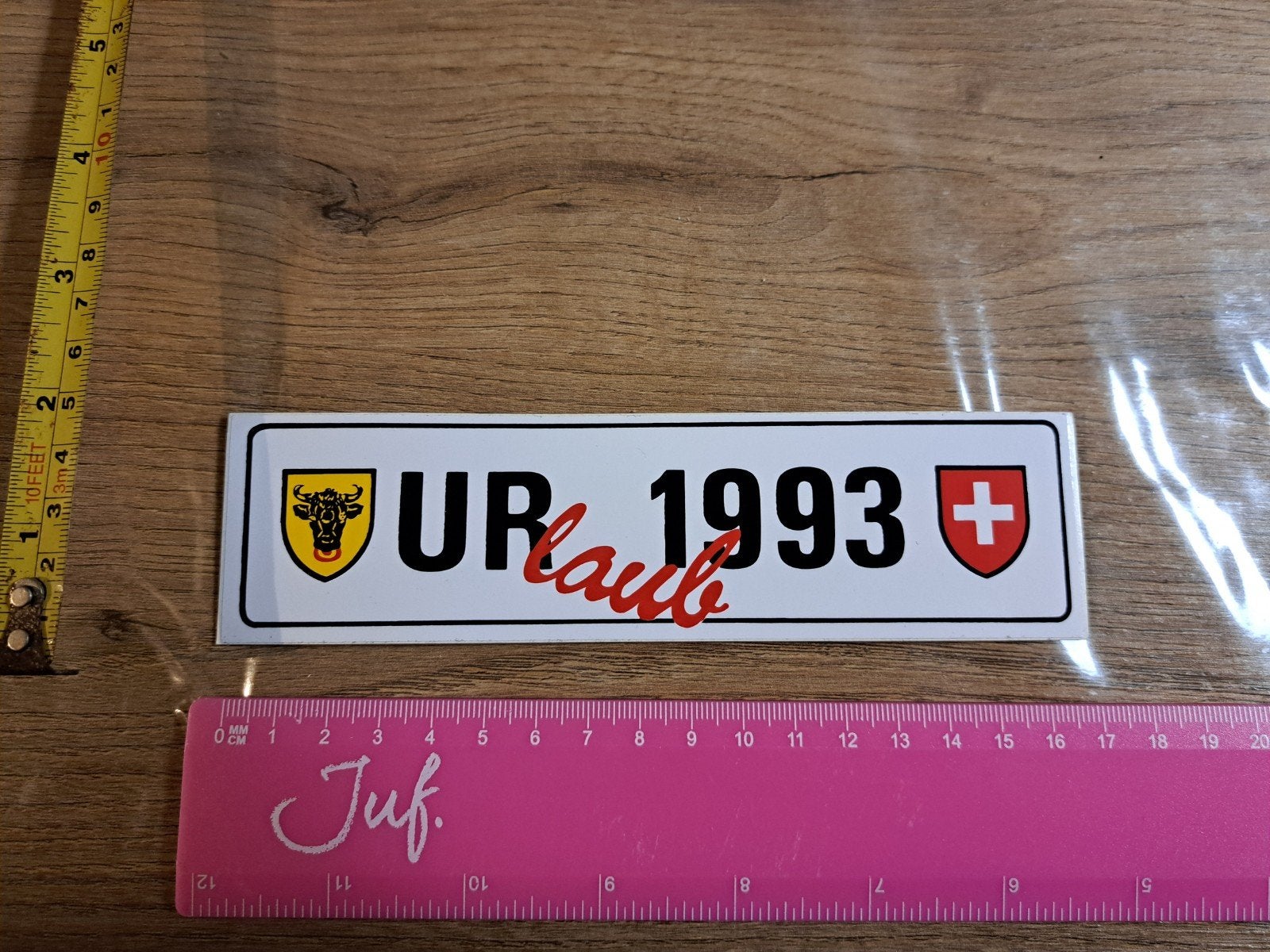 Sticker Urlaub 1993 Zwitserland, Ophalen of Verzenden, Zo goed als nieuw, Merk