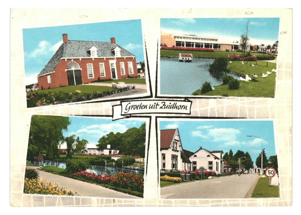 802588 Zuidhorn 1975 Groningen met zegel Amsterdam 700 jaar