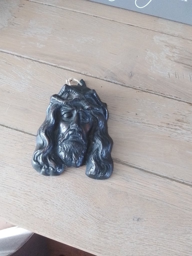 Drie Jezus gezichten, Gebruikt, Wandhanger, Hout, Ophalen of Verzenden