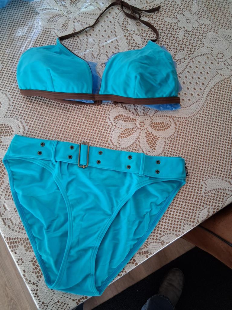 Lichtblauwe bikini - maat 44 -  I.z.g.st!, Ophalen of Verzenden, Zo goed als nieuw, Blauw, Bikini