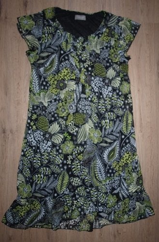 Zwart Geel Witte Voile Jurk C&A (M), Kleding | Dames, Maat 38/40 (M), Zwart, Ophalen of Verzenden, Knielengte