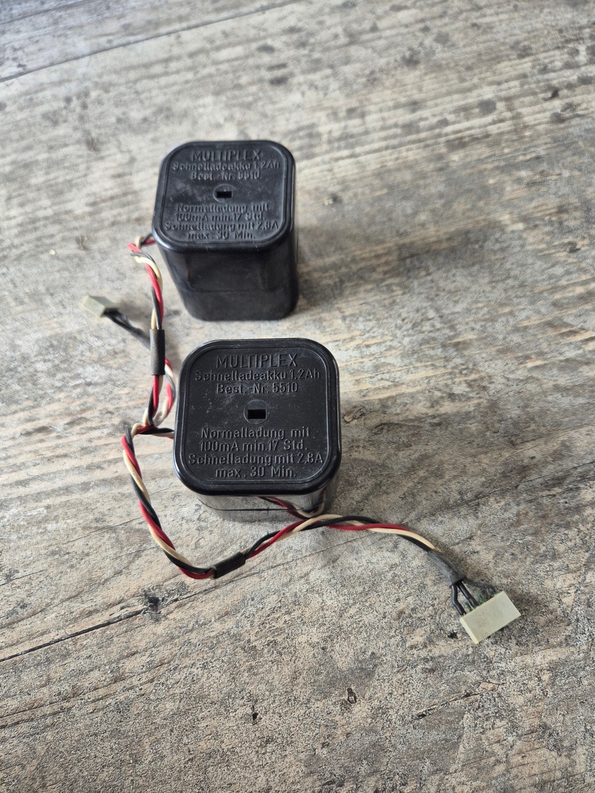 2x vintage multiplex accu's voor rc, Ophalen of Verzenden, Gebruikt, Overige schalen, Onderdeel