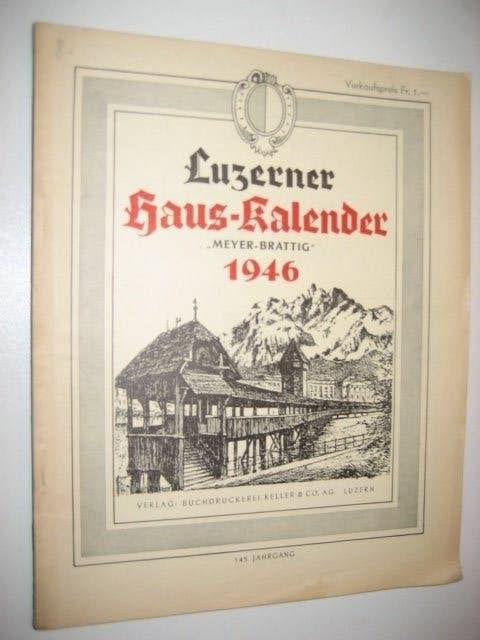 2 x luzerner haus-kalender 1945 en 1946, Ophalen of Verzenden, Maandkalender, Zo goed als nieuw