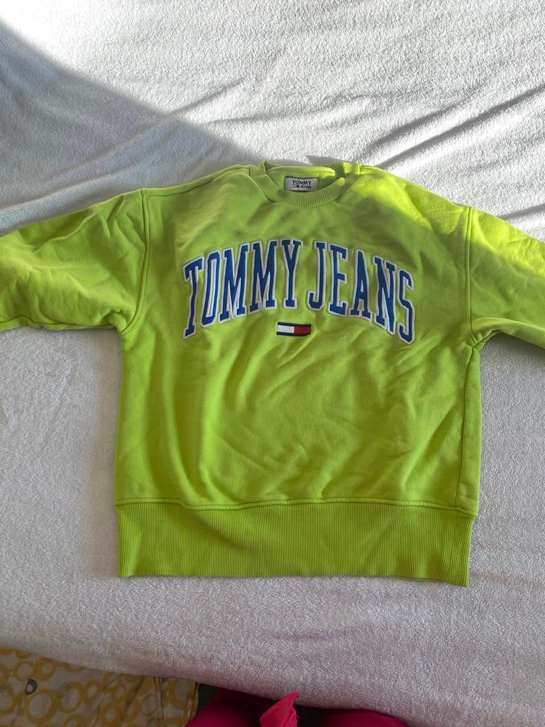 Tommy Jeans sweater neon groen maat XS, Ophalen of Verzenden, Zo goed als nieuw, Maat 46 (S) of kleiner, Groen
