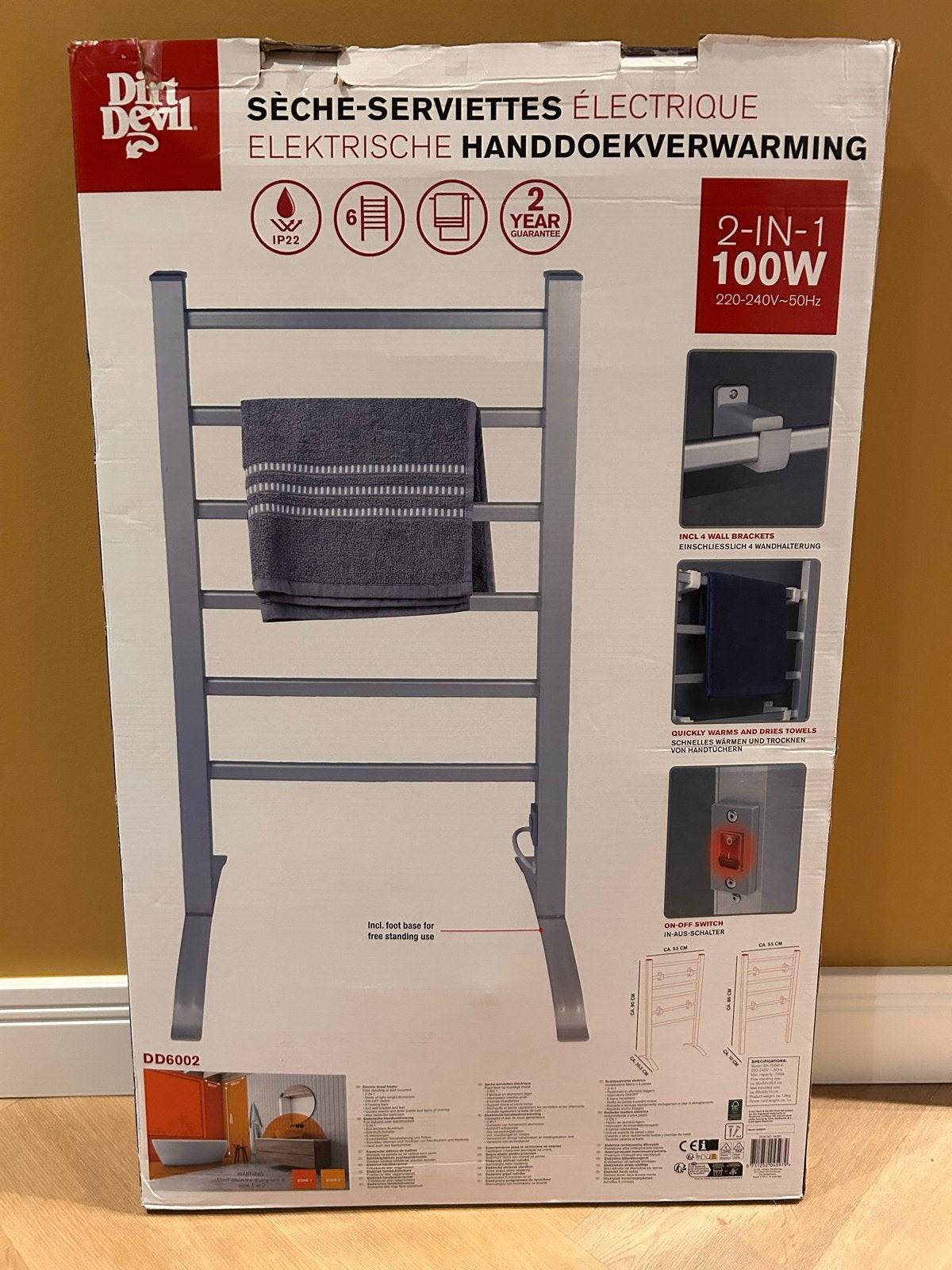 Dirt Devil Elektrische Handdoekverwarming 100W, Ophalen of Verzenden, Zo goed als nieuw