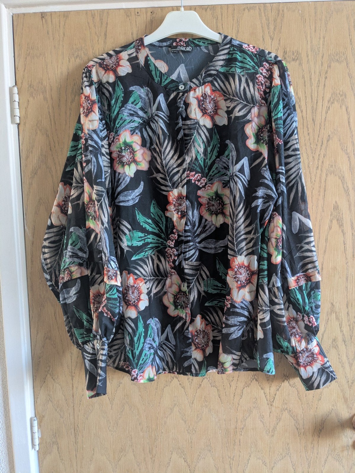 Norah blouse met tropische print, maat 44, Meerkleurig, Maat 42/44 (L), Ophalen of Verzenden, Zo goed als nieuw