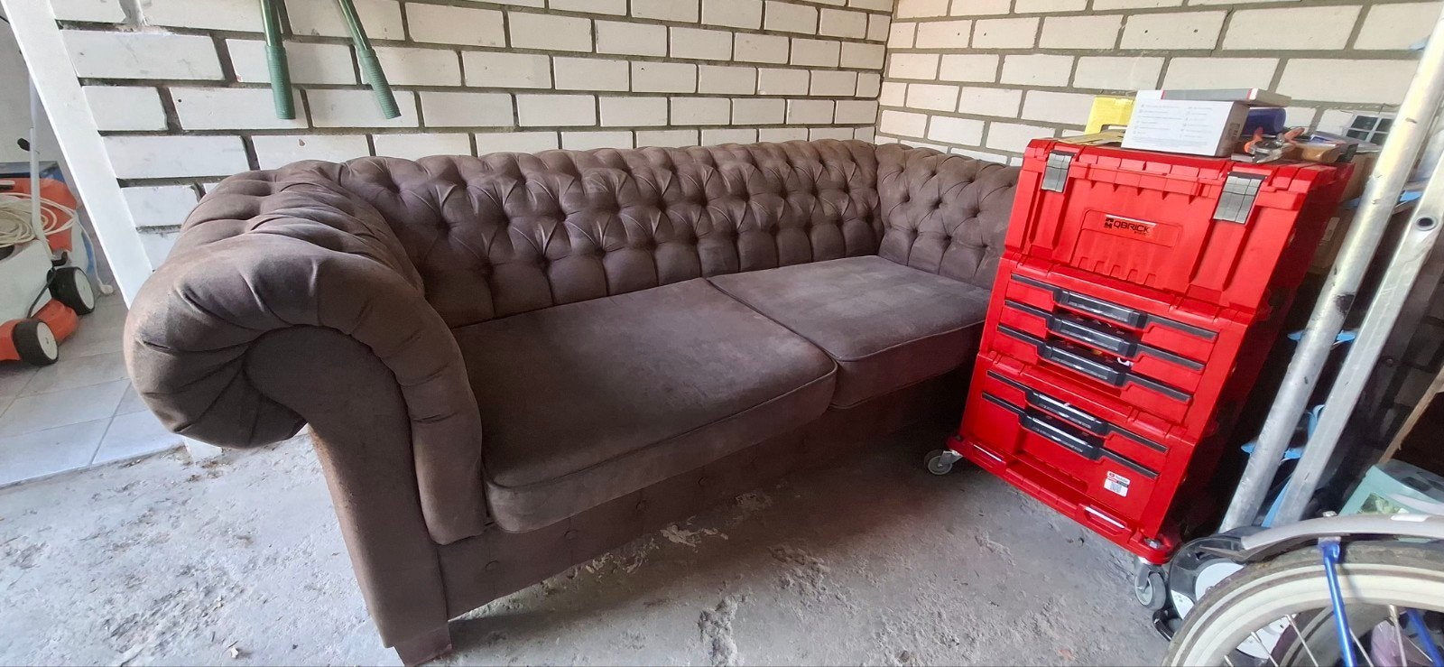 Stijlvolle Chesterfield bank - 2-zits, Huis en Inrichting, Ophalen, Gebruikt, 150 tot 200 cm, Tweepersoons