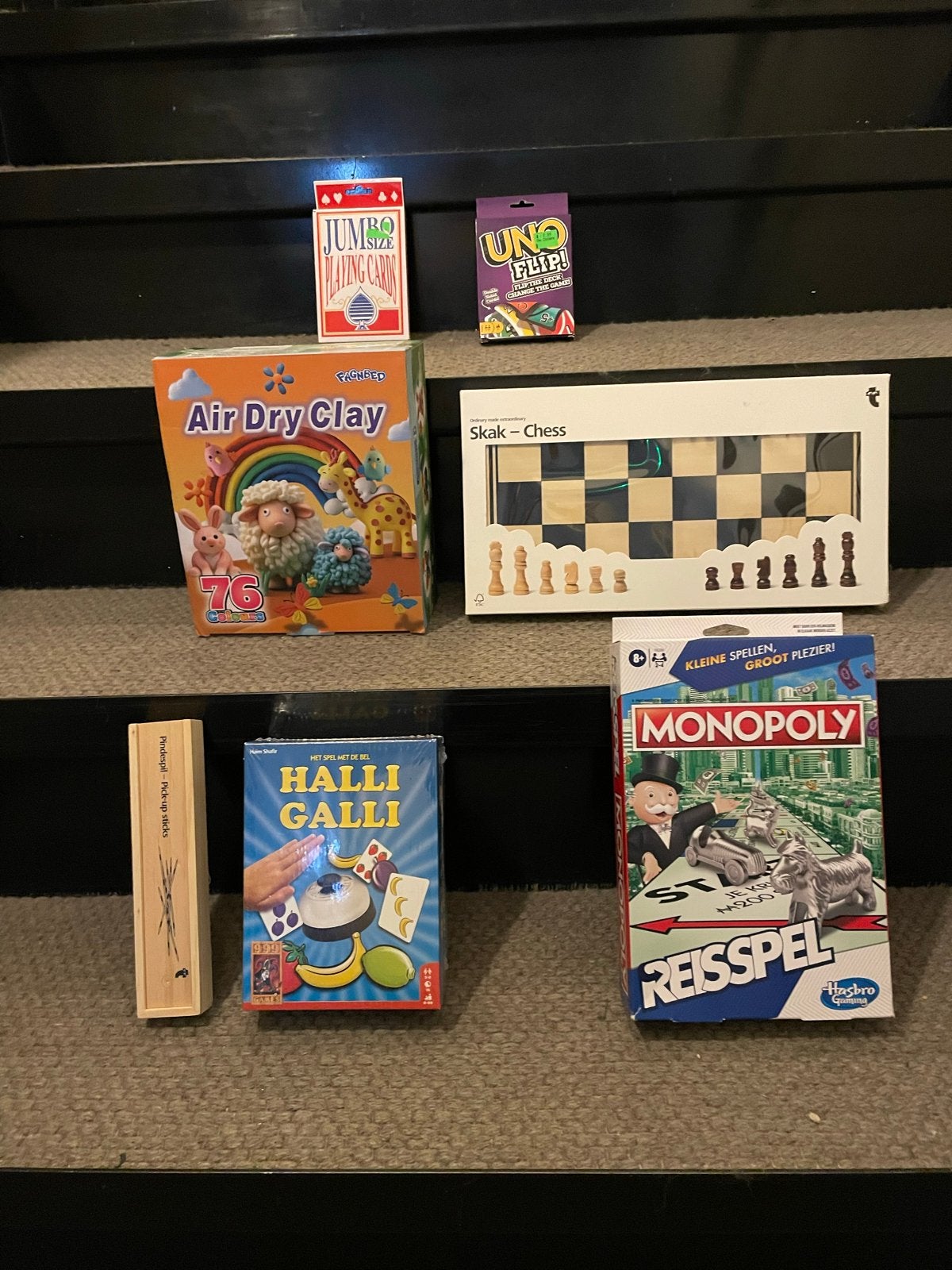 Nieuwe spellen: Halli Galli, Monopoly, Schaken, UNO Flip, Een of twee spelers, Ophalen of Verzenden, Zo goed als nieuw