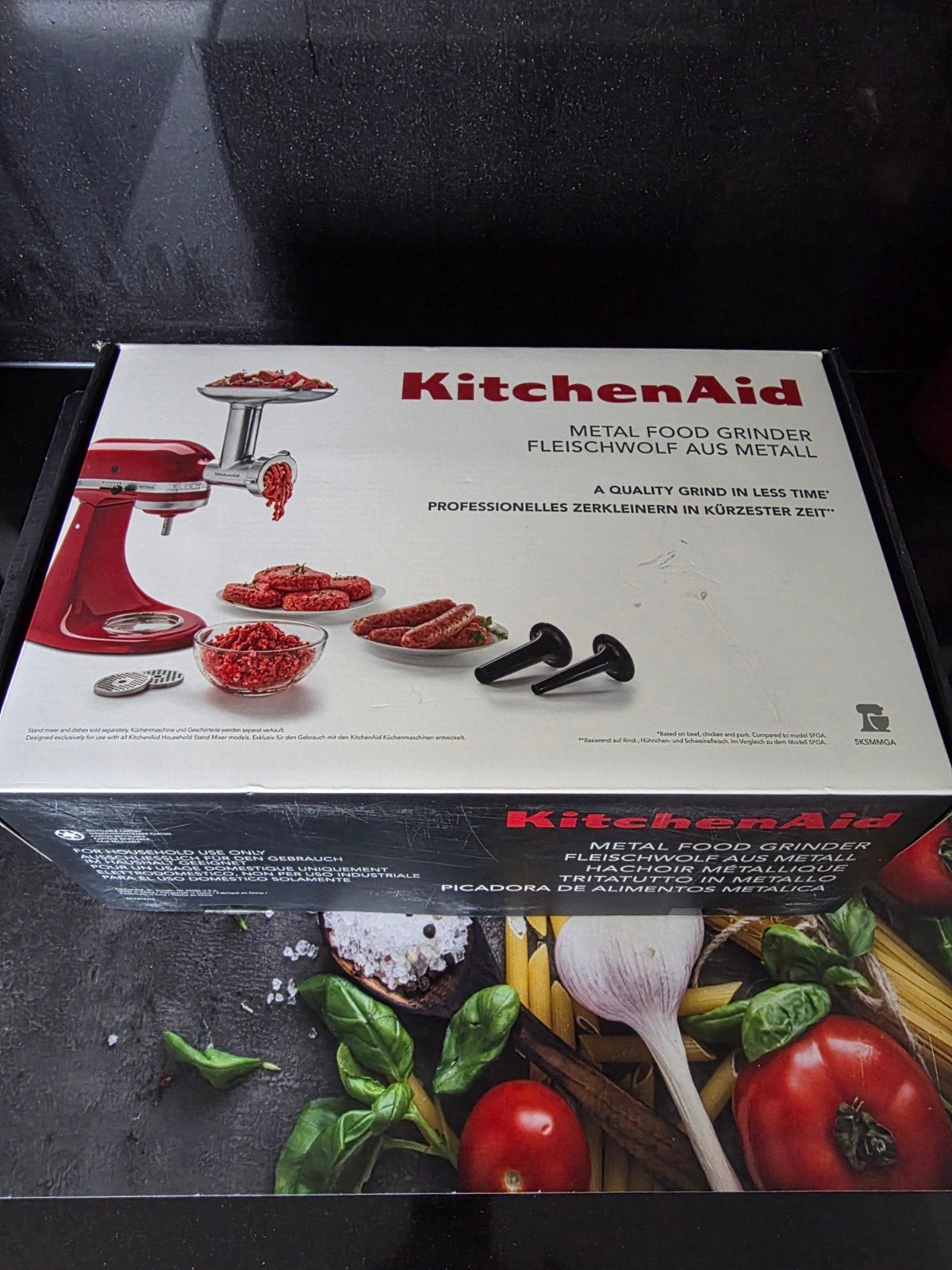 Kitchenaid metalen vleesmolen en worst-set, Ophalen of Verzenden, Zo goed als nieuw