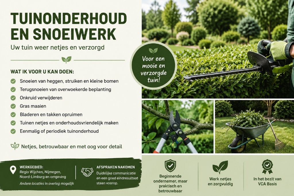 Tuinonderhoud en snoeiwerk aangeboden, Diensten en Vakmensen, Tuinonderhoud of Snoeiwerk