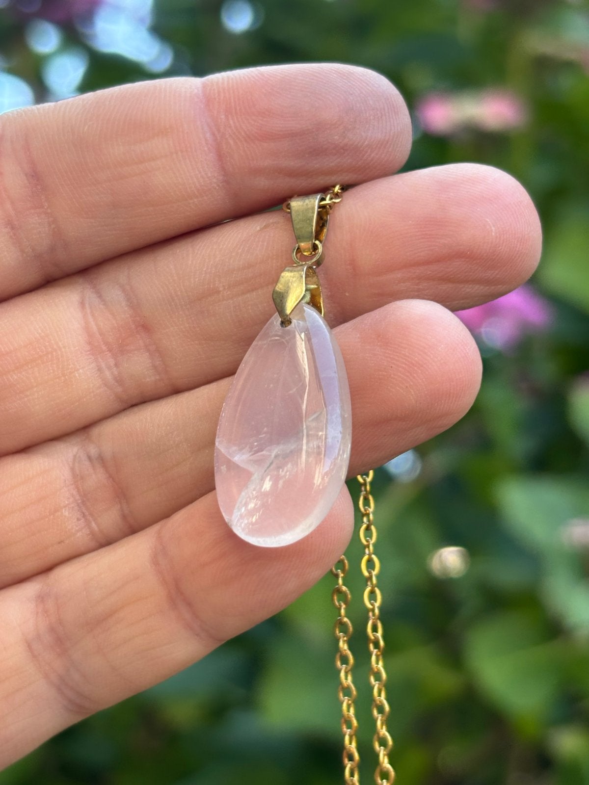 Rozenkwarts Edelsteen Ketting RVS - Handgemaakt, Sieraden, Tassen en Uiterlijk, Kettingen, Nieuw, Ophalen of Verzenden, Steen of Mineraal